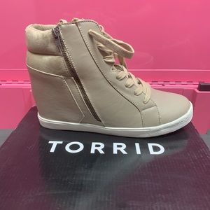Taupe Torrid Wedge Sneakers 11W